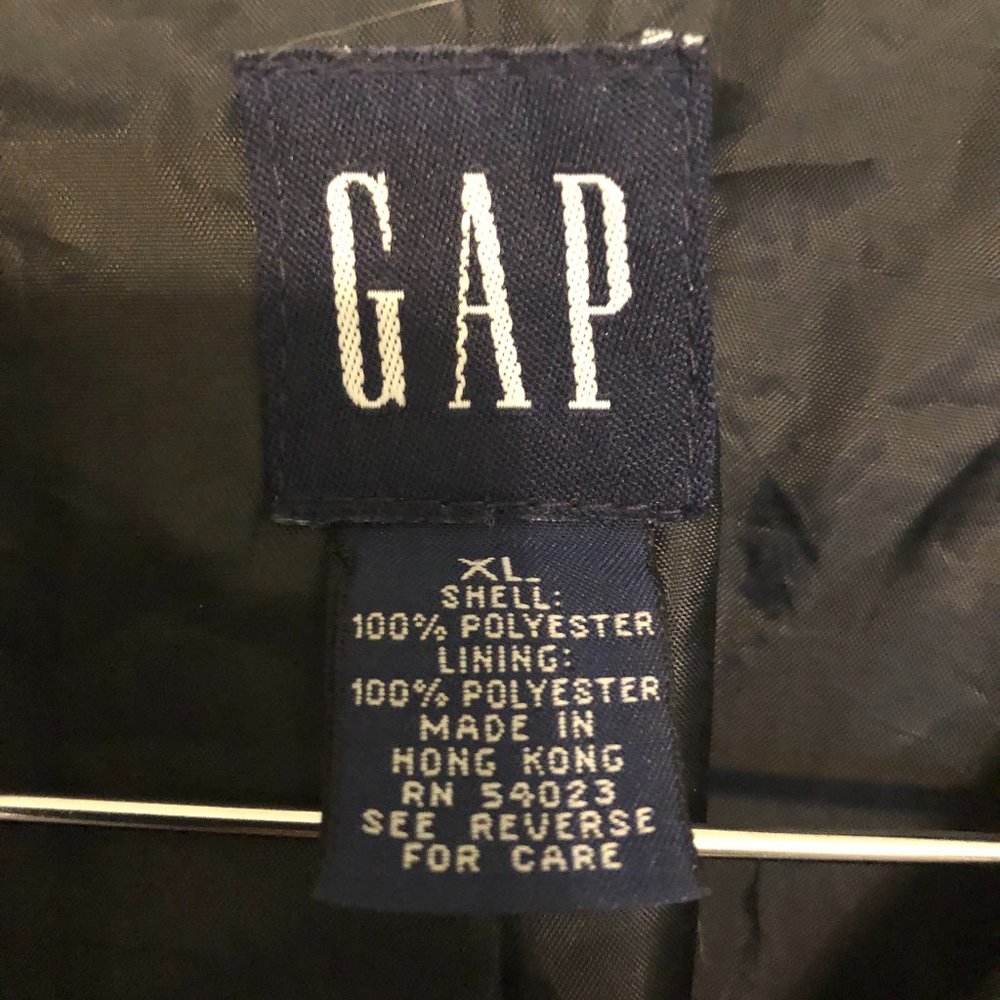GAP Black Pea Coat Style Rain Coat - Picture 3 of 4
